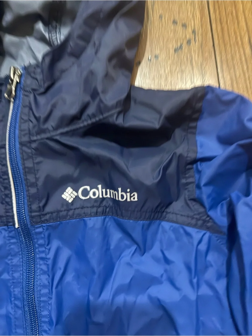 Columbia Blue/Navy Hooded XXS Windbreaker Jacket
